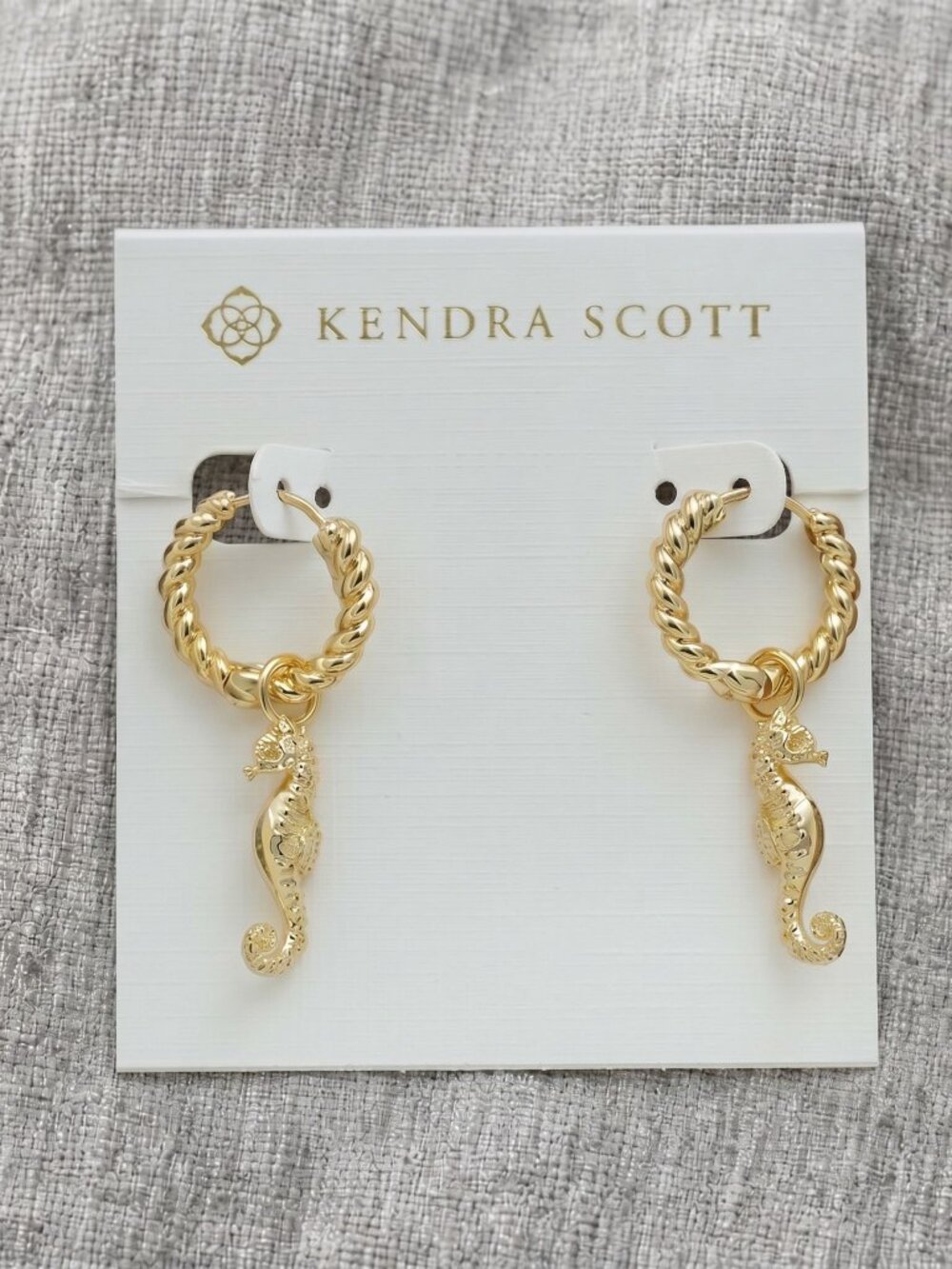 Kendra Scott Seahorse Gold Convertible Earrings